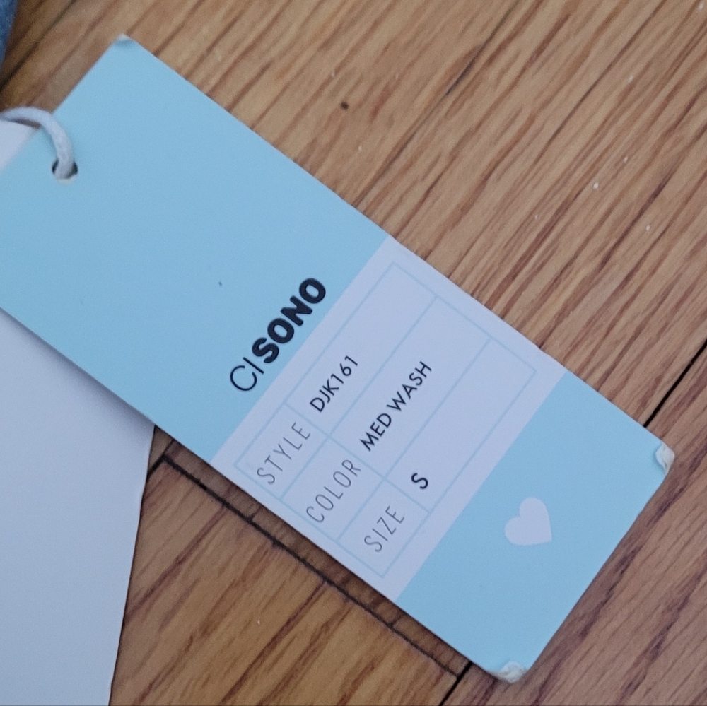 Ci Sono Denim Blue Jean Removable Hood Jacket- NEW with Tags!! Size: SMALL - Picture 6 of 15